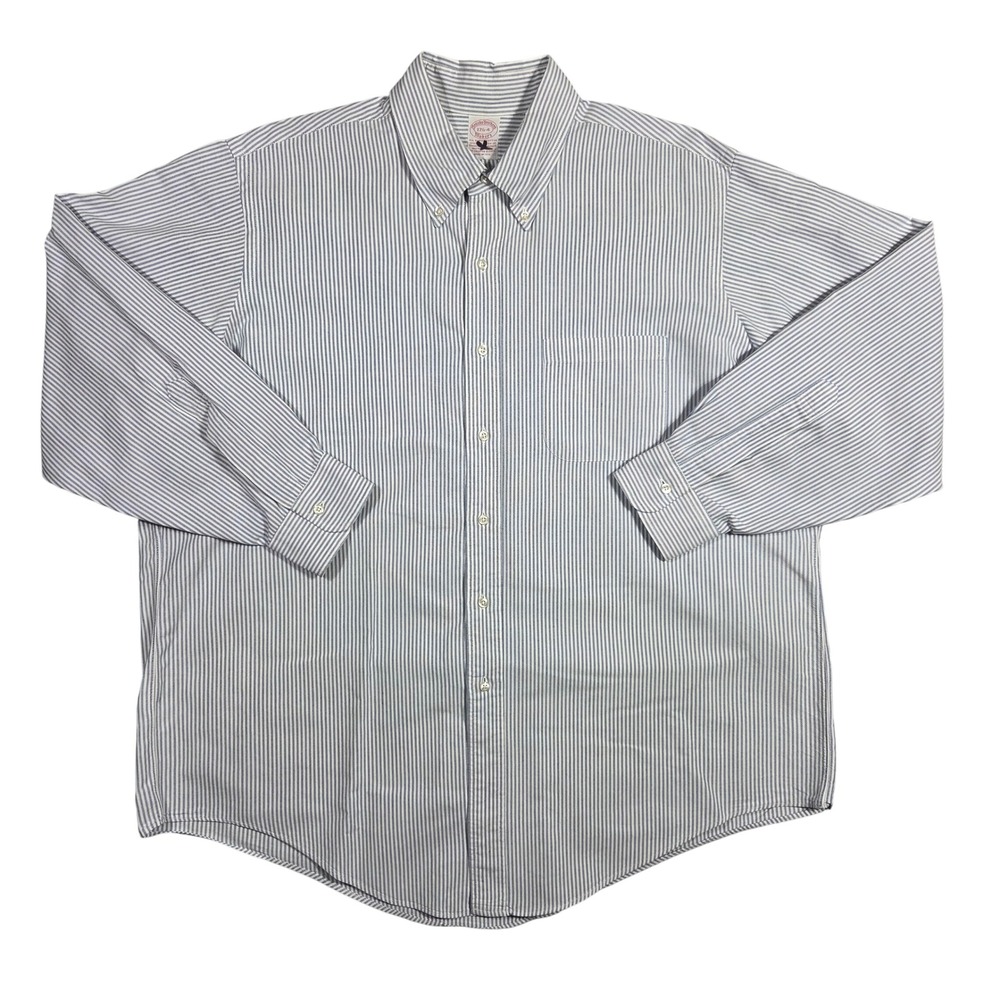 Vintage Brooks Brothers Makers Shirt Mens 17.5-4 Striped Supima Cotton USA